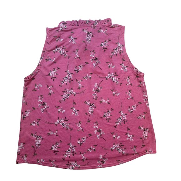 NWT Meloday Women's Peachy Pink Floral Blouse Sleeveless Size Large - Picture 2 of 3